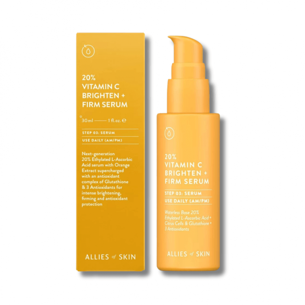  Зміцнююча сироватка з 20% вітаміном - Allies of Skin 20% Vitamin C Brighten + Firm Serum - Фото 1