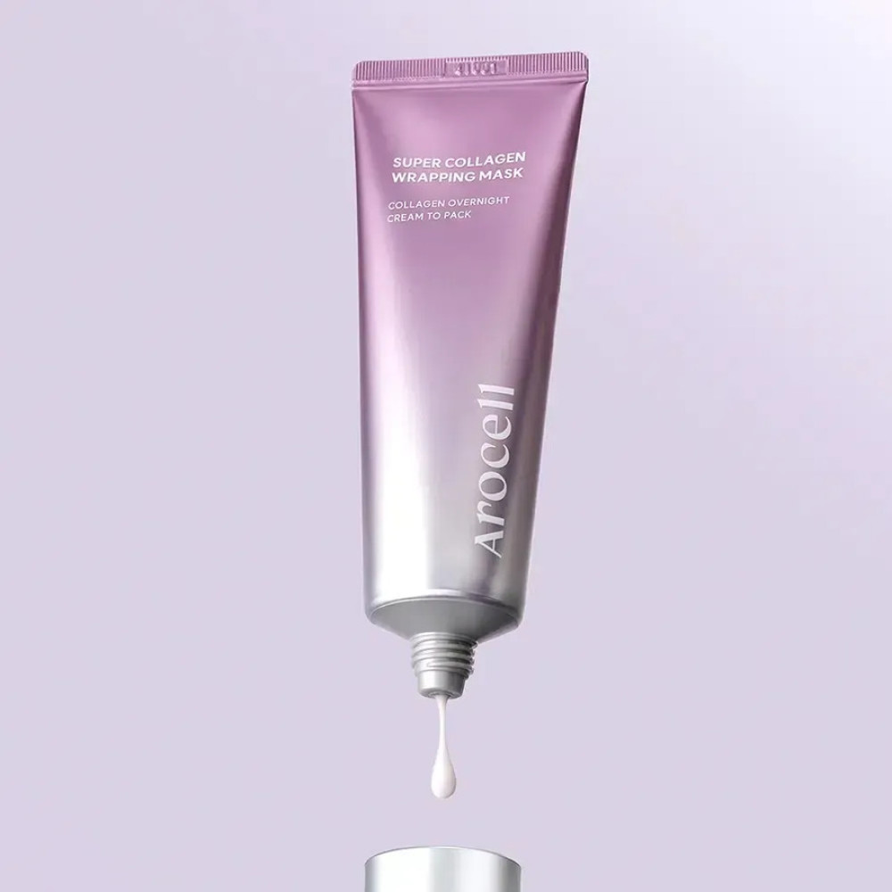 Маска-плівка з колагеном для зволоження та ліфтингу - Arocell Super Collagen Wrapping Mask фото 2