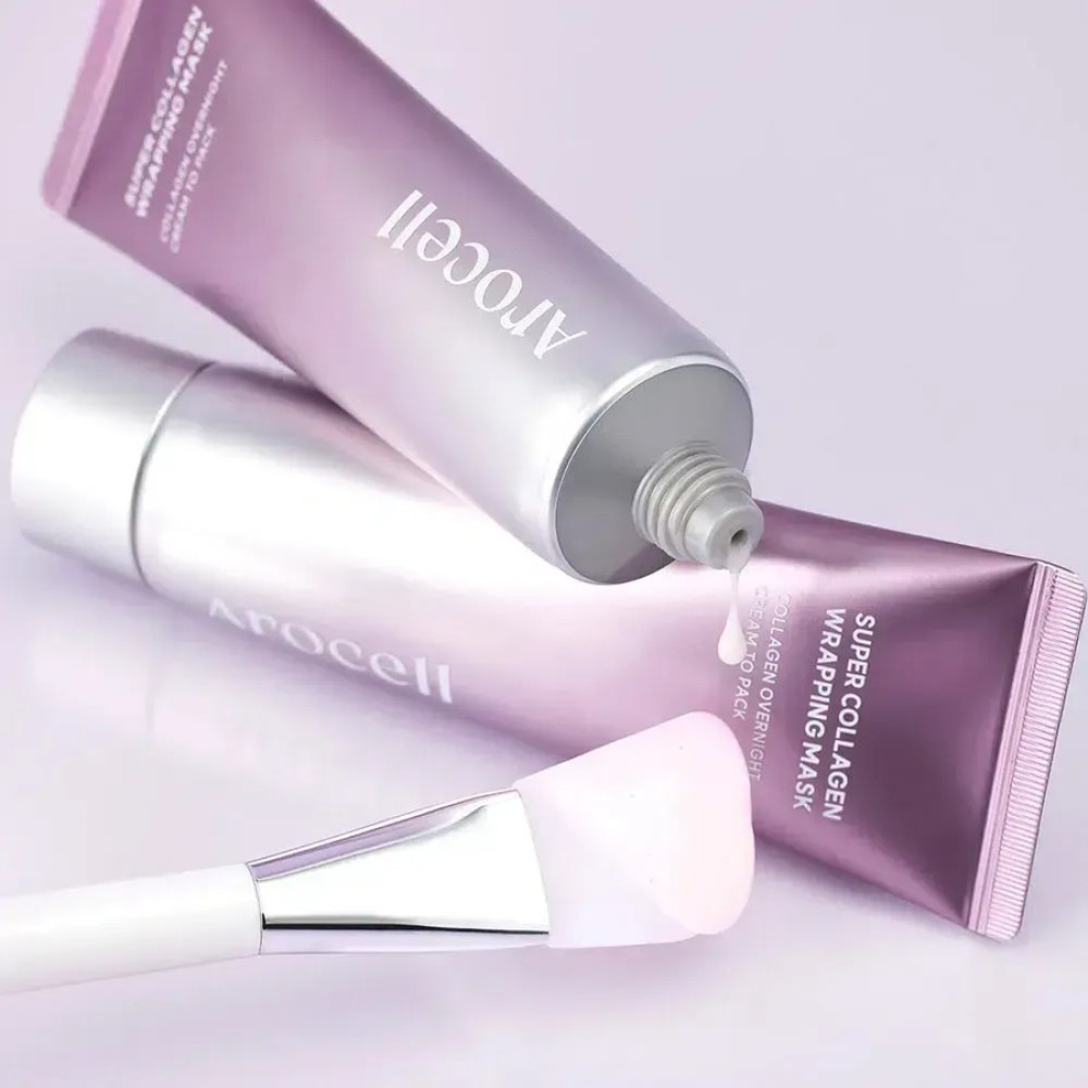 Маска-плівка з колагеном для зволоження та ліфтингу - Arocell Super Collagen Wrapping Mask фото 3