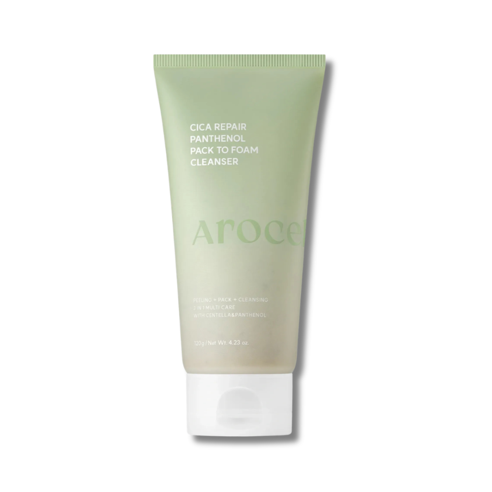 Очищувальна маска-пінка з центелою та пантенолом - Arocell Cica Repair Panthenol Pack-to-Foam Cleanser фото