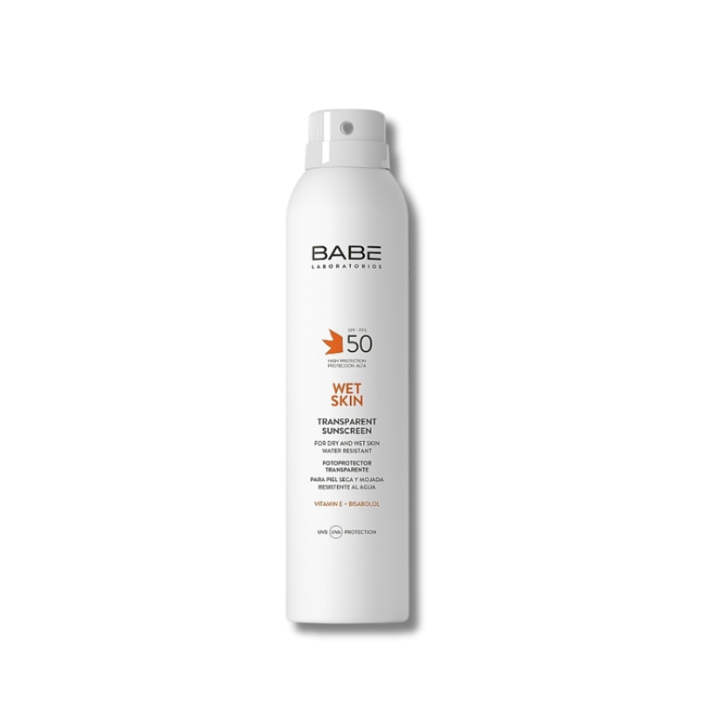 Сонцезахисний водостійкий спрей SPF 50 із прозорою консистенцією - Babe Laboratorios Transparent Sunscreen Wet Skin SPF 50+