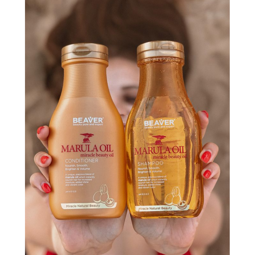 Поживний шампунь для сухого та пошкодженого волосся з маслом марули - Beaver Professional Nourish Marula Oil Shampoo фото 3