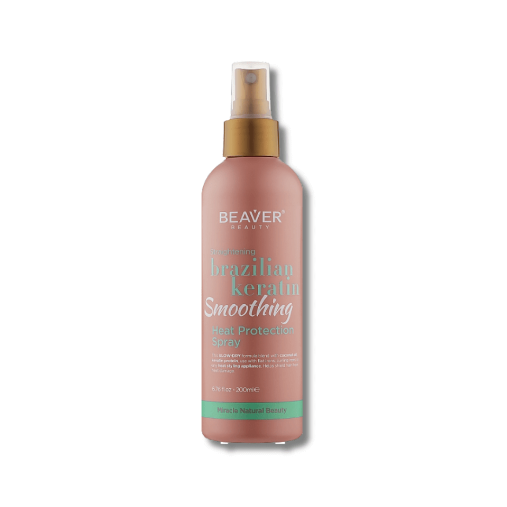 Термозахисний спрей з кератином для еластичності волосся - Beaver Professional Brazilian Keratin Smoothing Heat Protection Spray - Фото 1