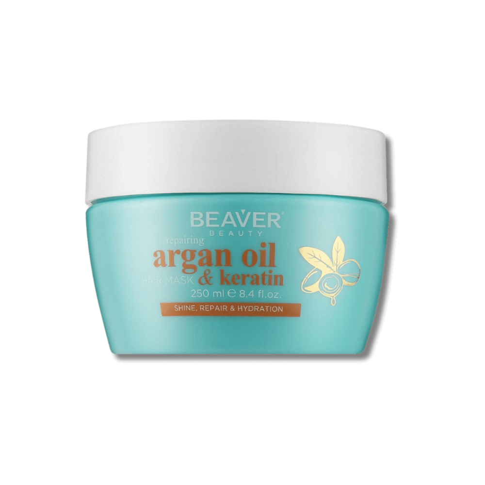 Відновлююча маска для волосся з аргановим маслом та кератином - Beaver Professional Repairing Argan Oil Hair Mask & Keratin - Фото 1