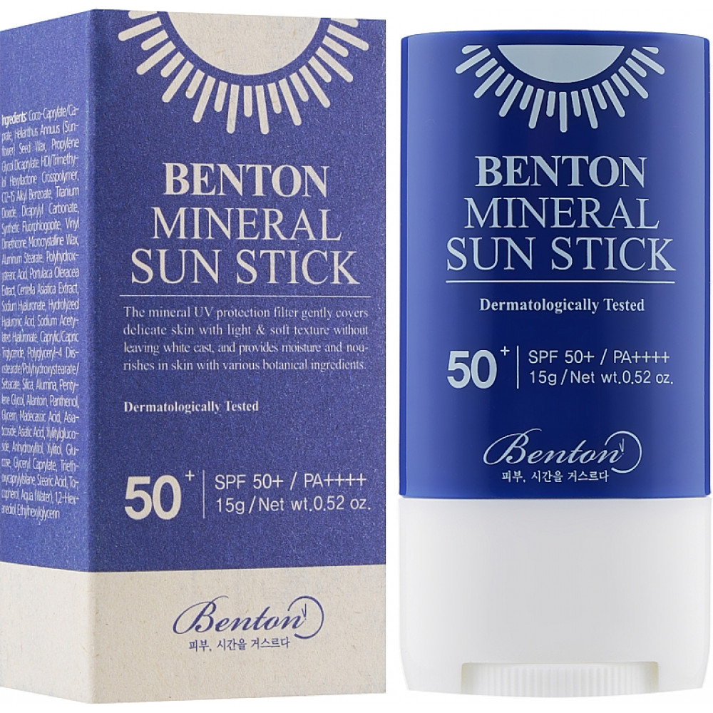Сонцезахисний стік на мінеральній основі - Benton Mineral Sun Stick SPF50+/PA++++ - Фото 1