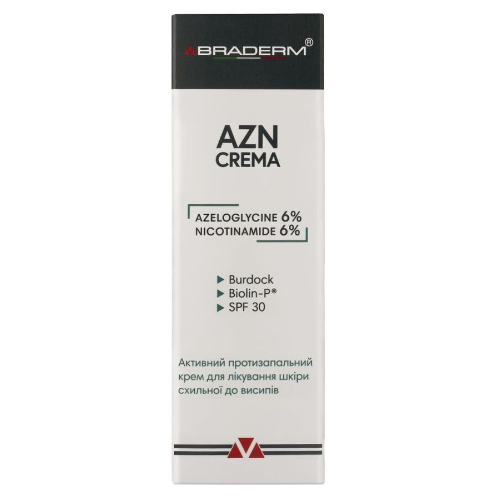 Дневной увлажняющий крем с пребиотиками - Braderm AZN Cream SPF 30 фото 2