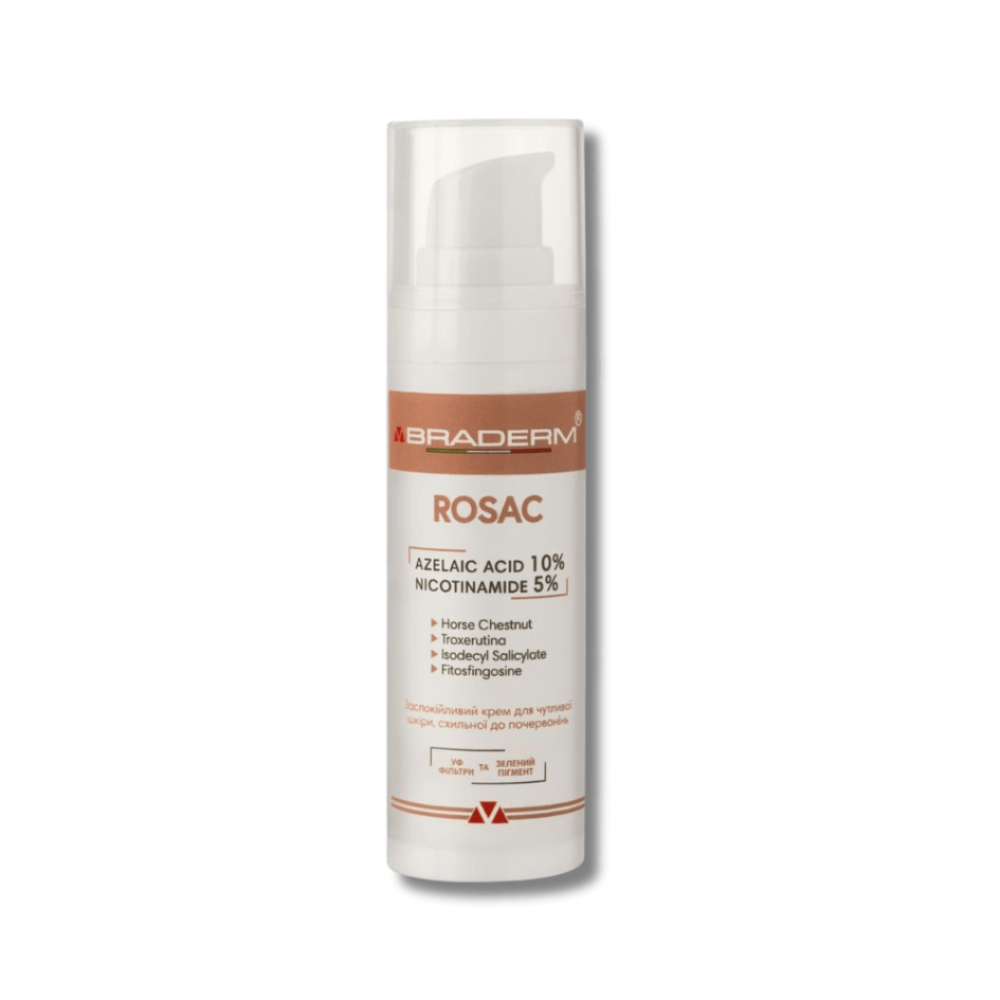 Крем для зменшення почервоніння чутливої шкіри - Braderm Rosac Cream - Фото 1