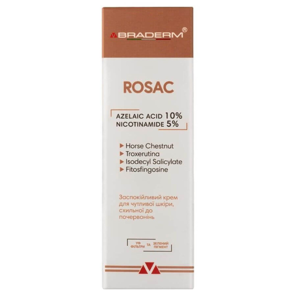 Крем для зменшення почервоніння чутливої шкіри - Braderm Rosac Cream фото 3