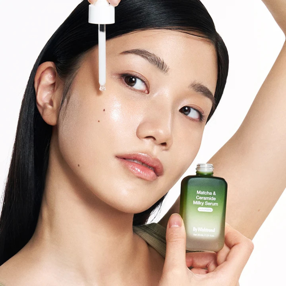 Сироватка з керамідами для шкіри обличчя - By Wishtrend Matcha & Ceramide Milky Serum фото 2