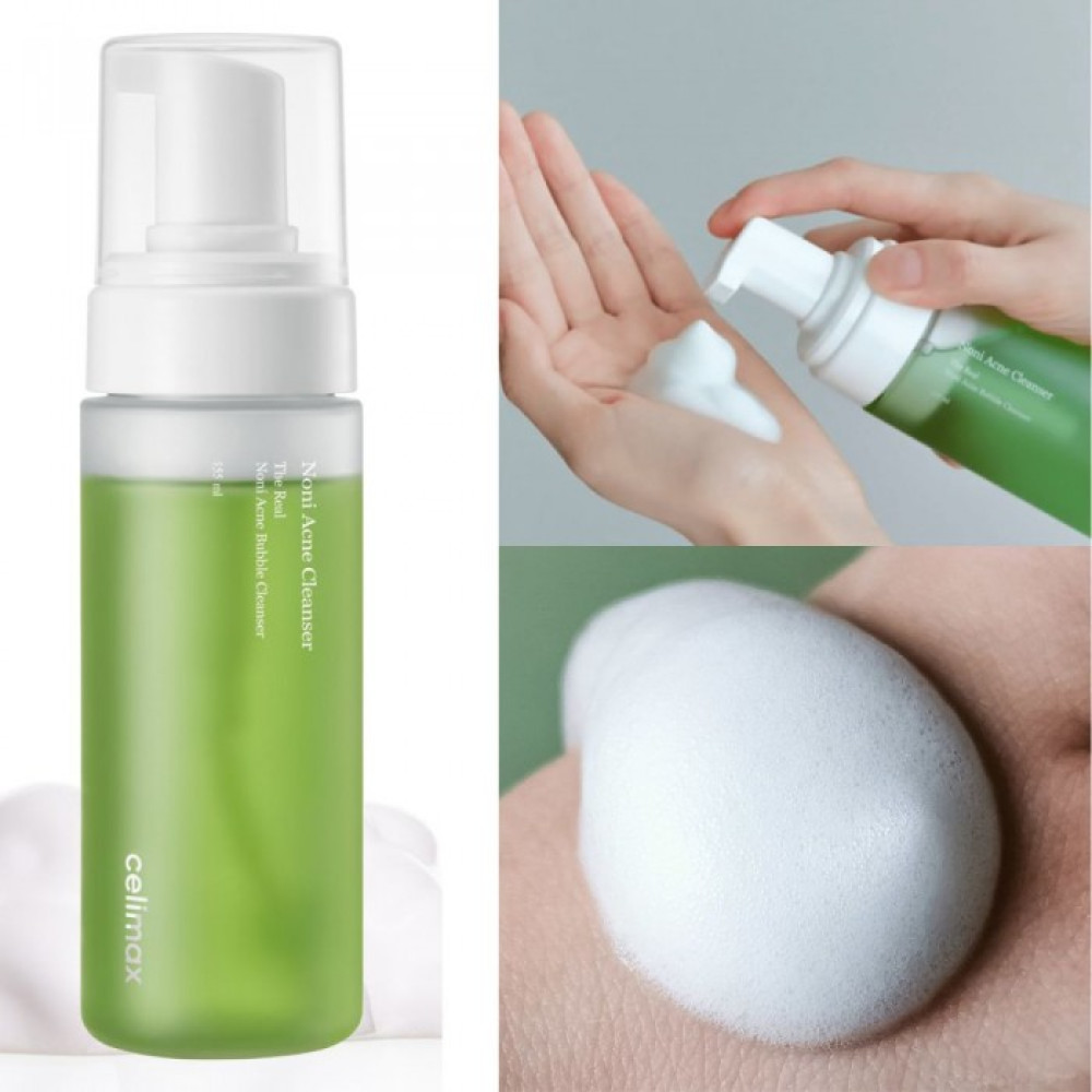 М'яка очищувальна пінка на основі ноні - Celimax Noni Acne Bubble Cleanser фото 2