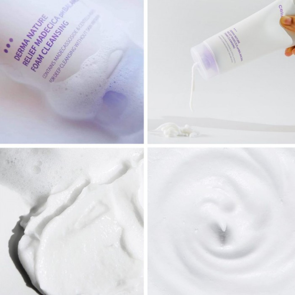 Нежная пенка для лица - Celimax Relief Madecica Ph Balancing Foam Cleansing фото 3