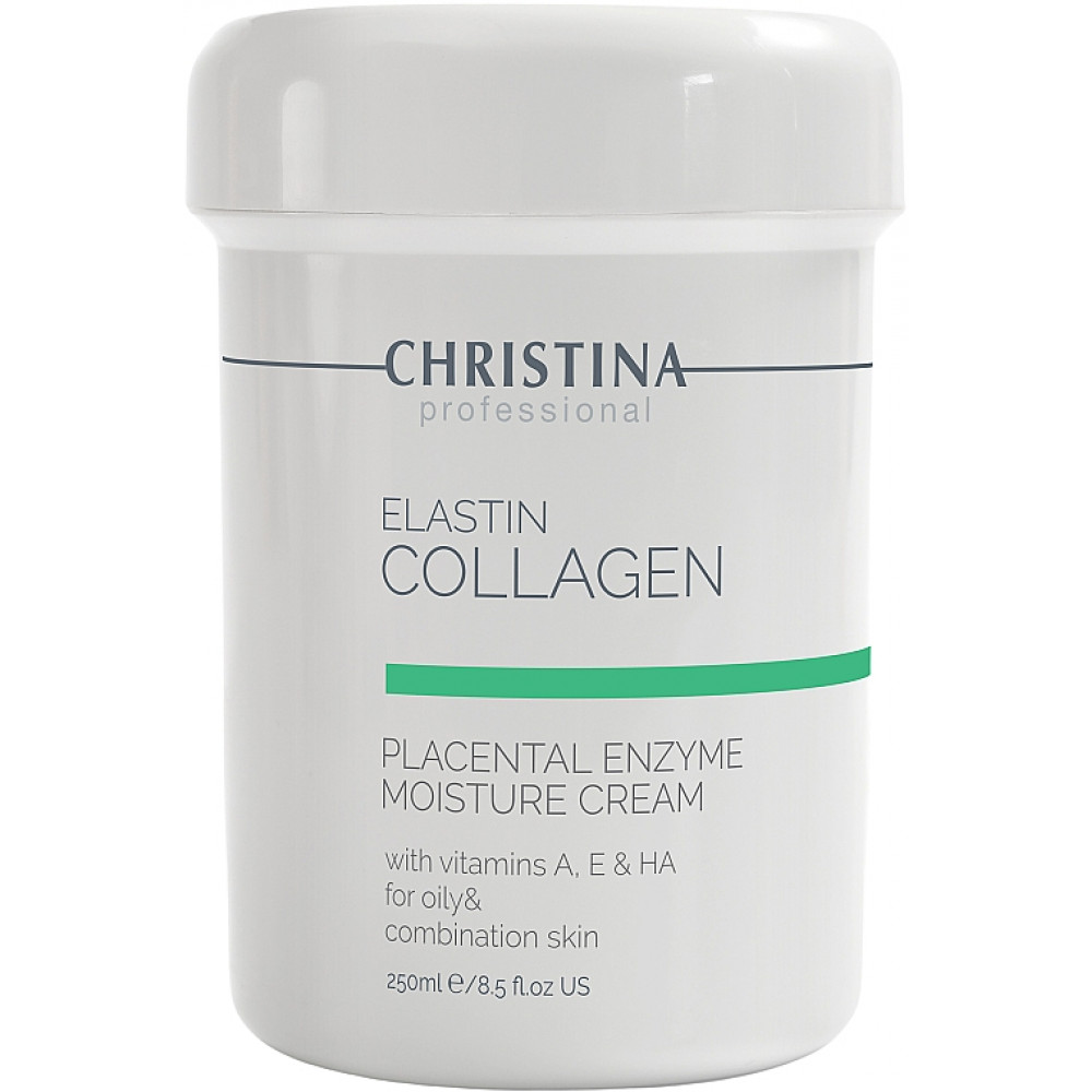Увлажняющий крем с плацентой и энзимами - Christina Elastin Collagen With Vitamins A, E & HA Moisture Cream 250 ml - Фото 1