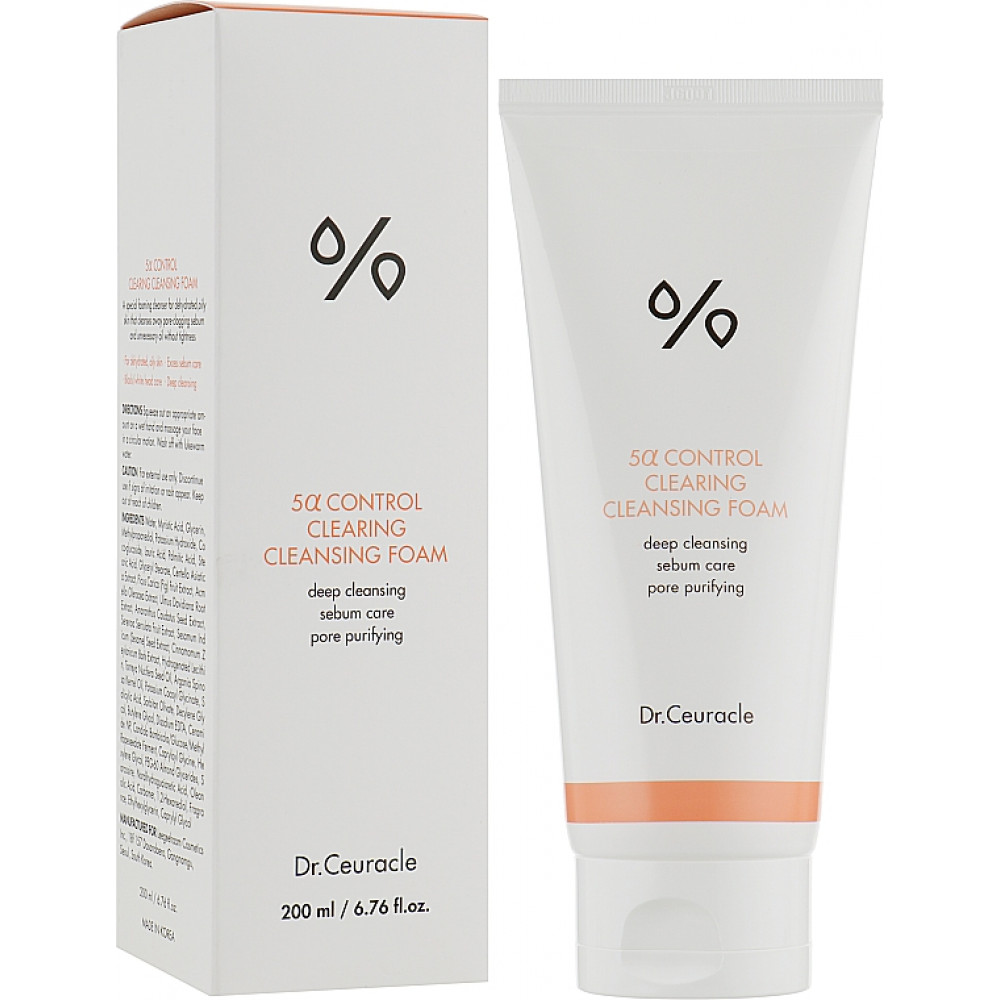 Себорегулююча пінка - Dr.Ceuracle 5α Control Clearing Cleansing Foam - Фото 1