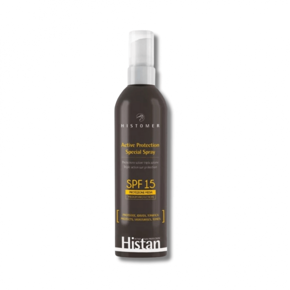 Сонцезахисний спрей для обличчя-тіла-дітей - Histomer Histan Active Protection Spray SPF15 - Фото 1
