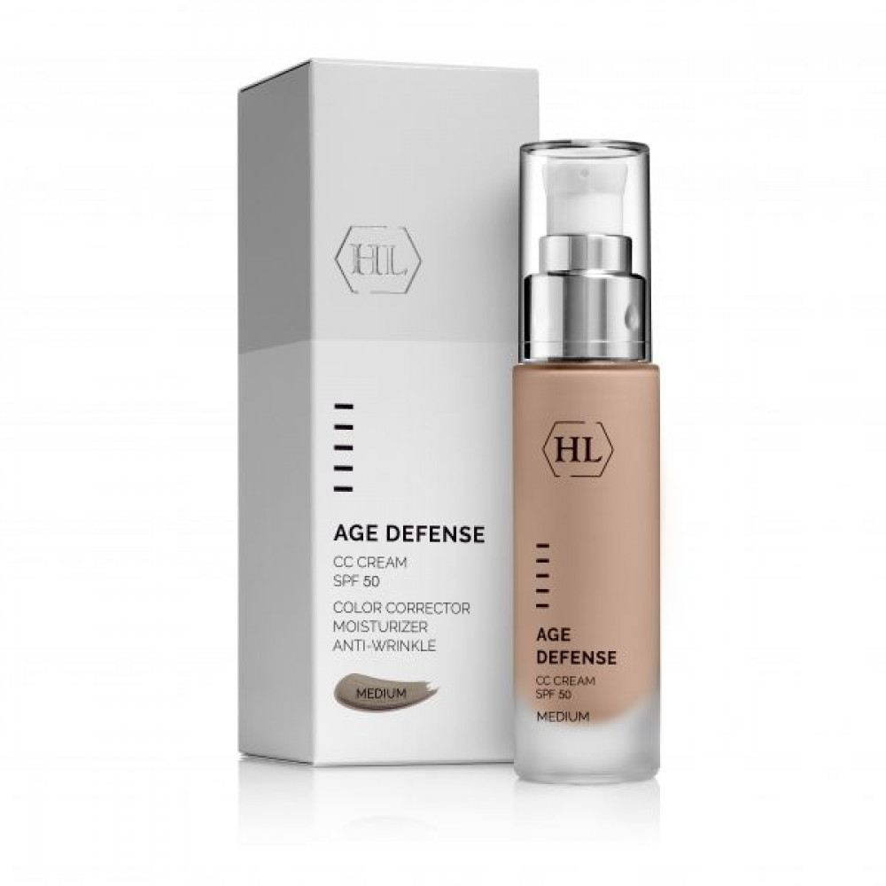 Коригуючий крем, натуральний відтінок - Holy Land AGE DEFENSE CC Cream Medium SPF50 - Фото 1