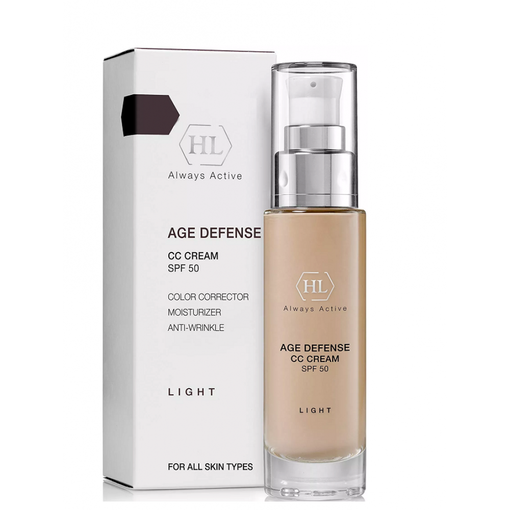 Коригуючий крем, світлий відтінок - Holy Land AGE DEFENSE CC Cream Light SPF50 фото 2