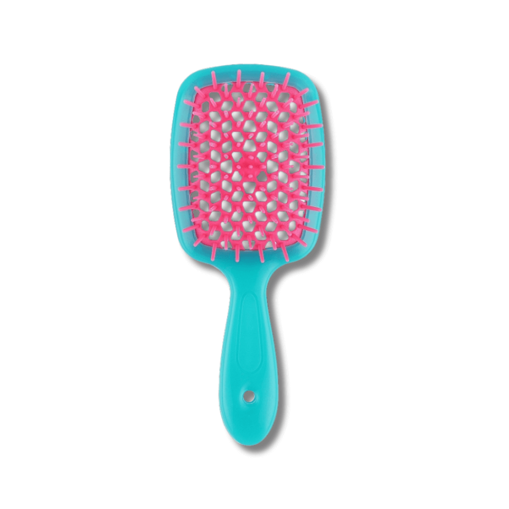 Маленькая расческа для волос бирюзовая с розовой серединкой - Janeke Small Superbrush