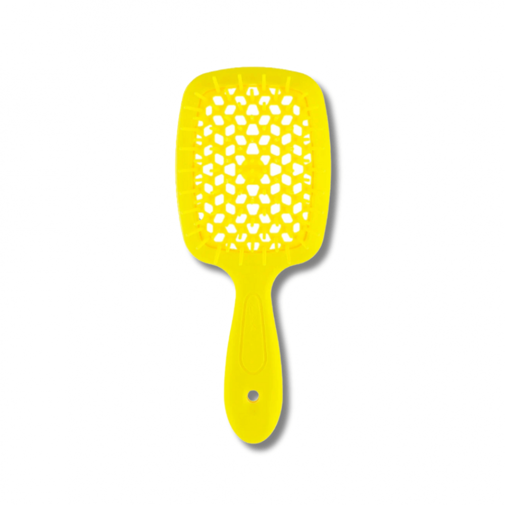 Маленькая расческа для волос флуоресцентная жёлтая - Janeke Small Superbrush
