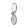Мини-расчёска с зеркалом серебряная с белой серединкой - Janeke Silver Folding Mirror Brush - Фото 1