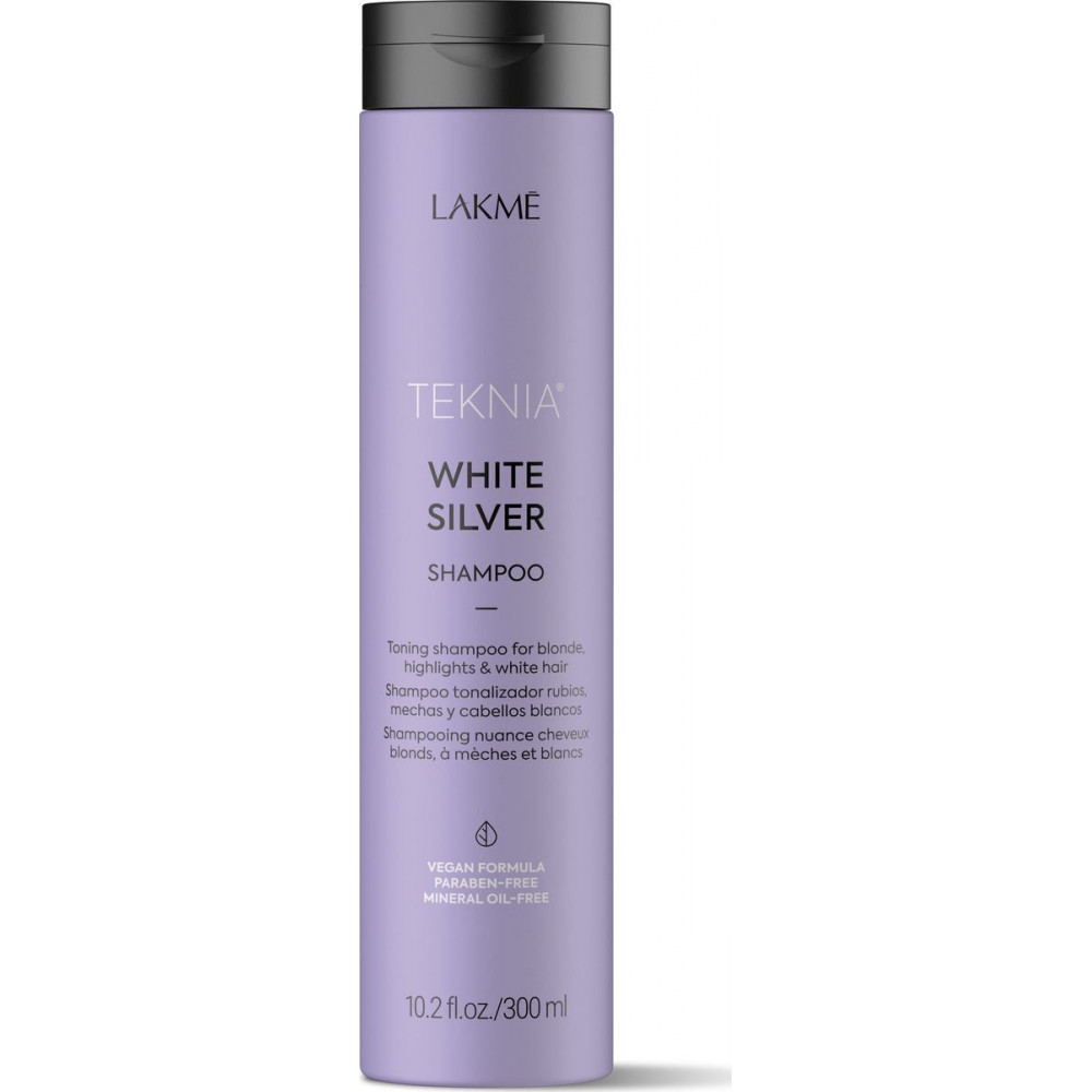 Тонирующий шампунь для нейтрализации желтого оттенка волос - Lakme Teknia White Silver Shampoo - Фото 1