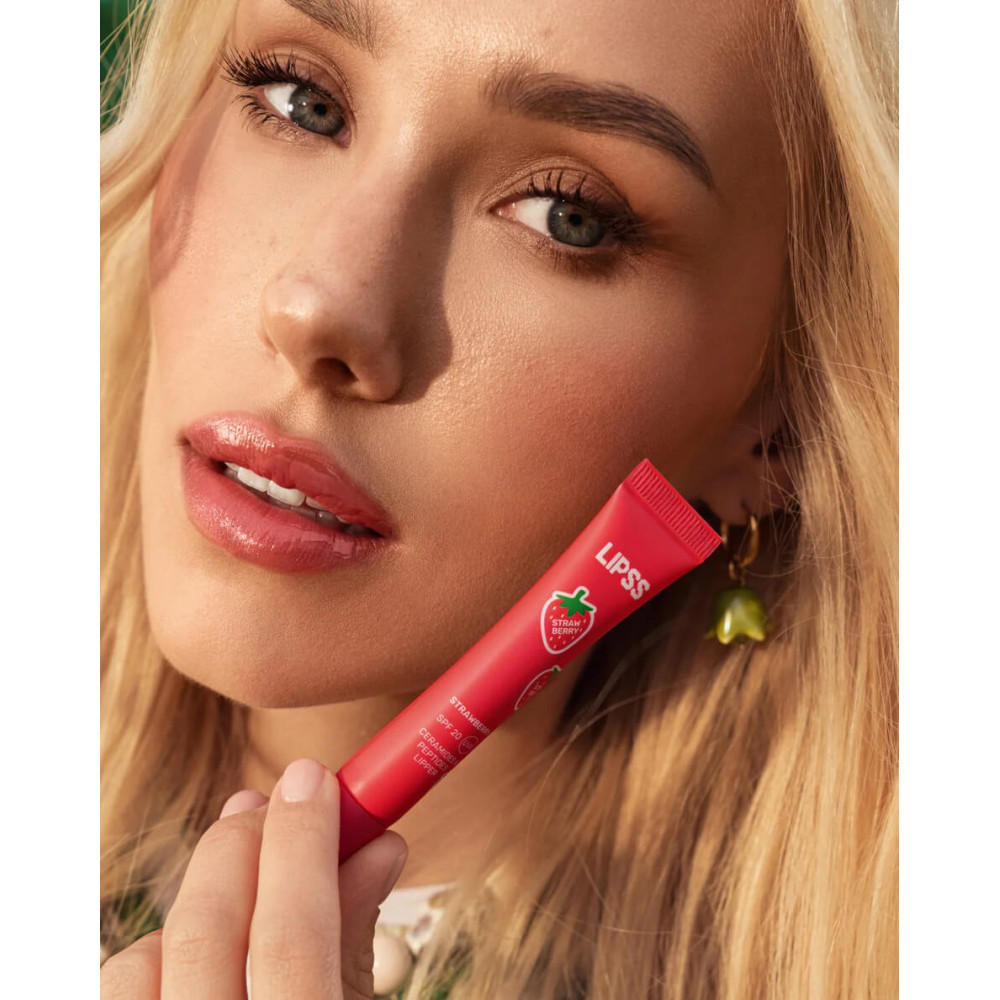 Блеск для губ с SPF 20 "Клубника" - Lipss Ceramides & Peptides Strawberry Lipper фото 4