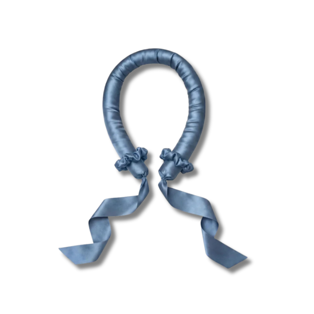 Мягкие бигуди из 100% натурального шелка с лентами синие - MOLODO Silk Curlers Blue фото