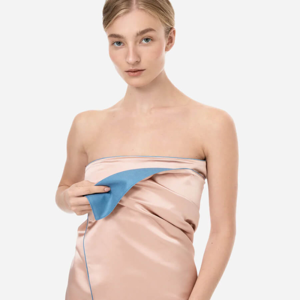 Полотенце для тела из шелка и микрофибры пудровое - MOLODO Silk & Microfibre Towel Powder Pink фото 2