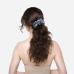 Шелковая резинка для волос синяя - MOLODO Silk Scrunchie Large Blue фото 4