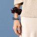 Шелковая резинка для волос синяя - MOLODO Silk Scrunchie Medium Blue фото 4