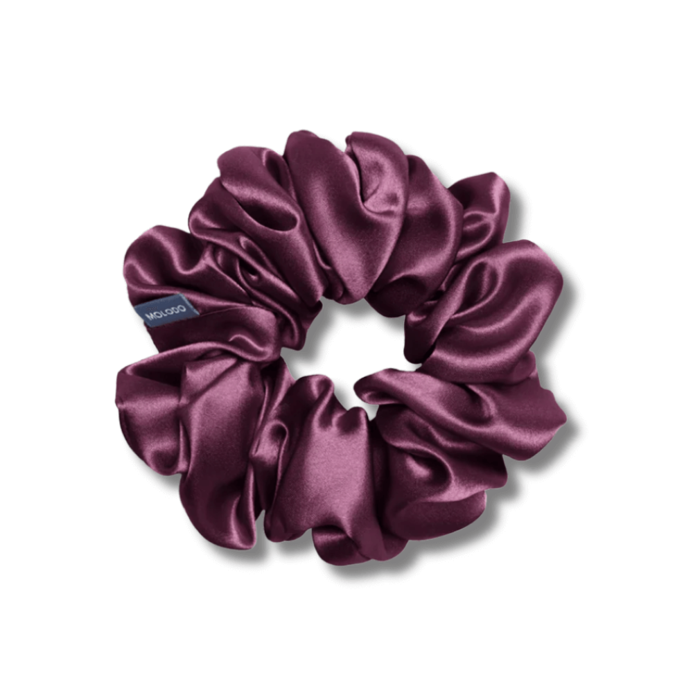 Шелковая резинка для волос сливовая - MOLODO Silk Scrunchie Large Plum фото