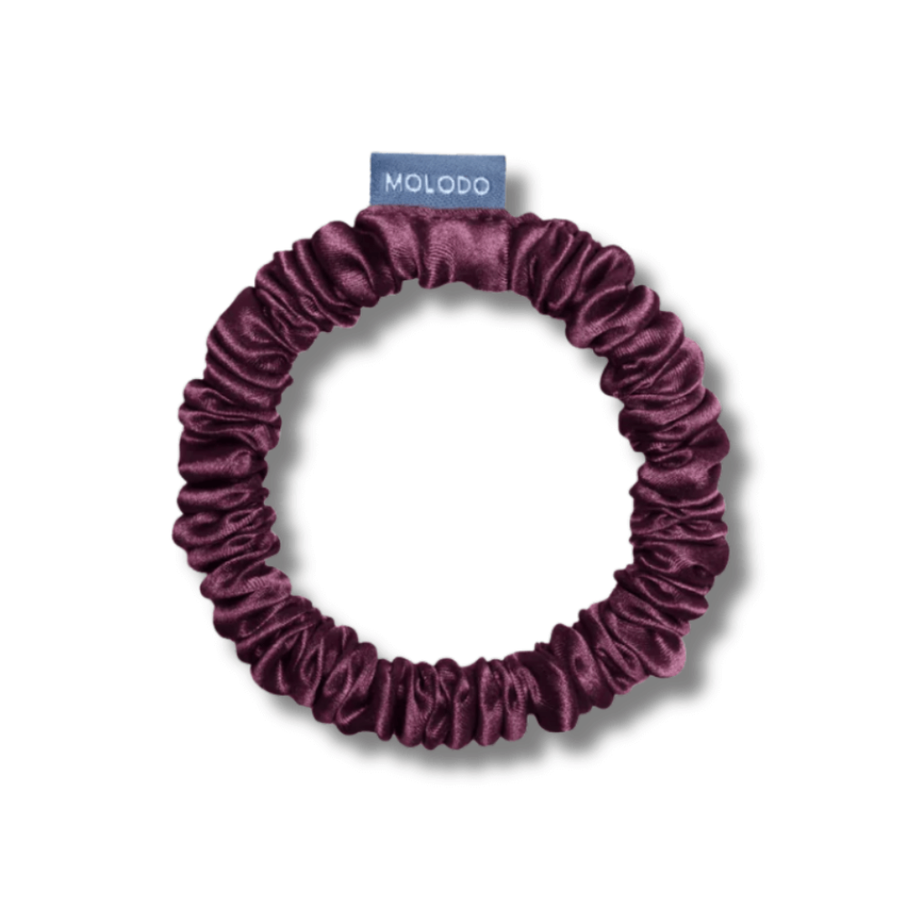 Шовкова резинка для волосся сливова - MOLODO Silk Scrunchie Small Plum - Фото 1