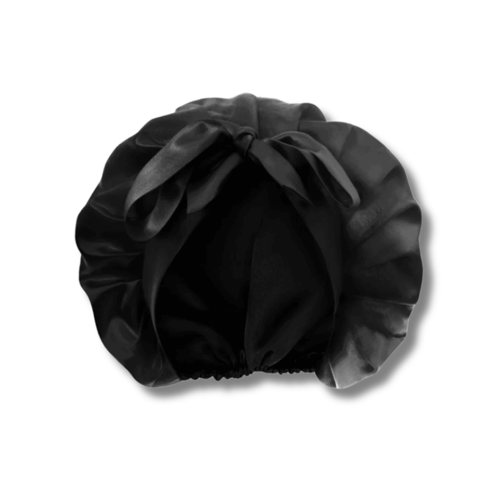 Шелковая шапочка для сна чёрная - MOLODO Silk Night Cap Black фото