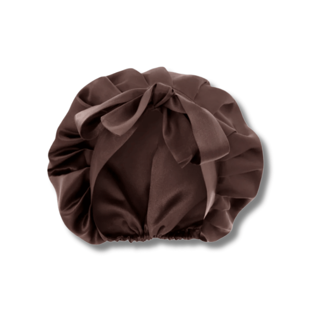 Шелковая шапочка для сна коричневая - MOLODO Silk Night Cap Brown фото