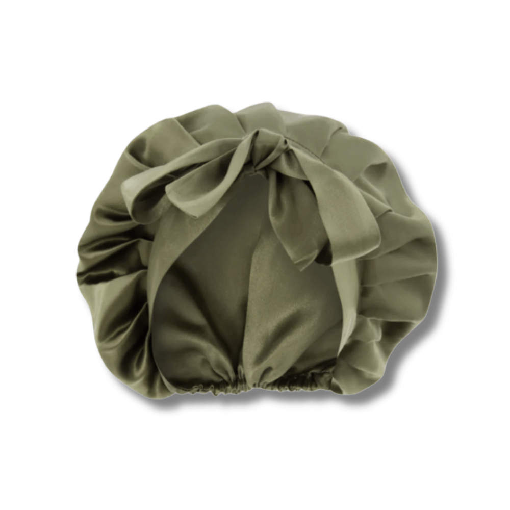 Шелковая шапочка для сна оливковая - MOLODO Silk Night Cap Forest Moss фото