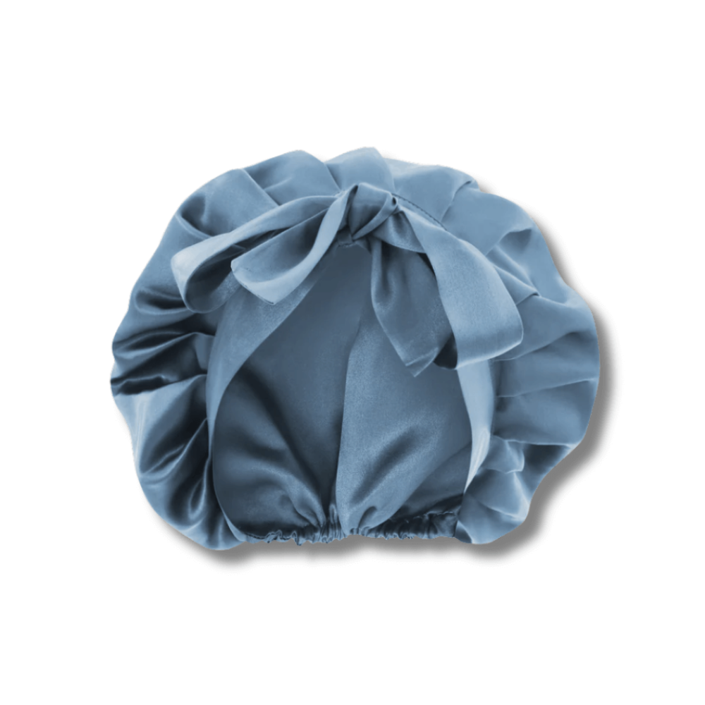 Шелковая шапочка для сна синяя - MOLODO Silk Night Cap Blue фото