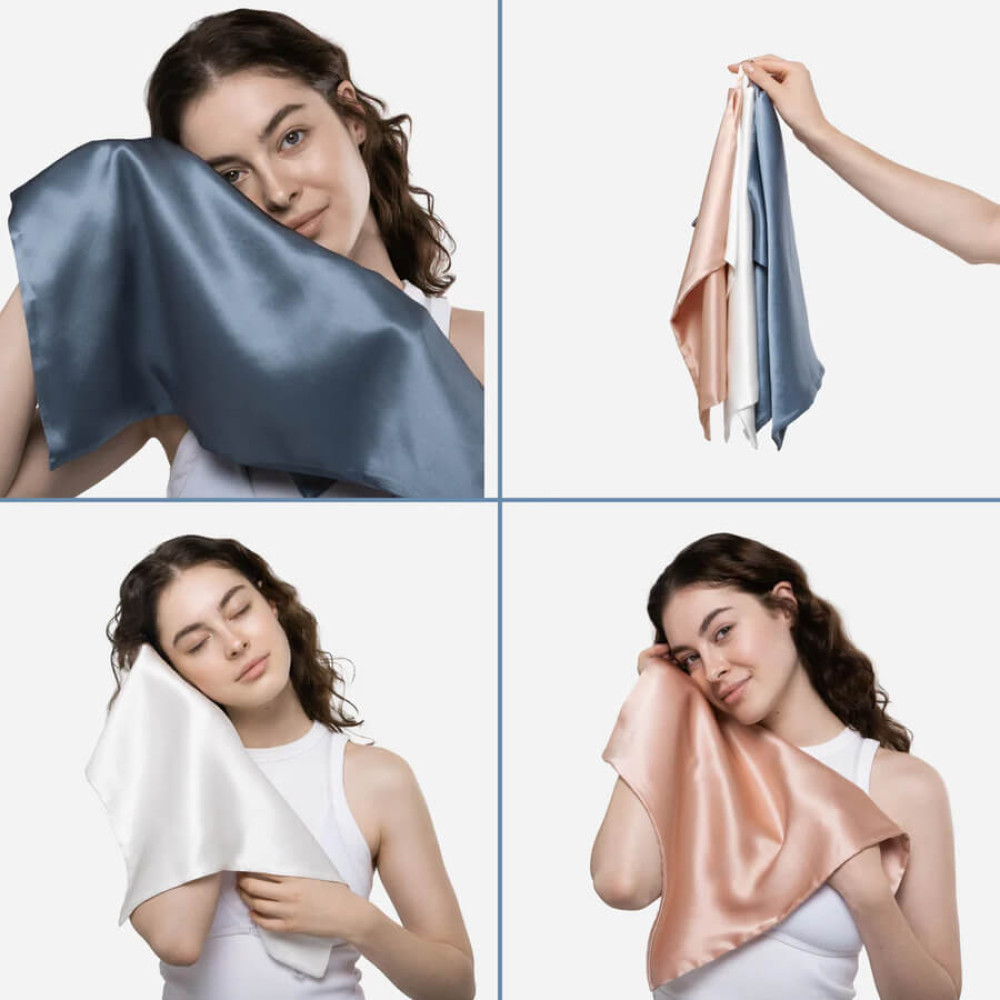 Шелковое полотенце для лица молочное - MOLODO Silk Face Towel Off White фото 2