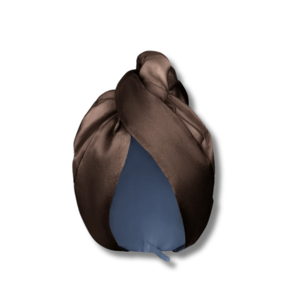 Шелковый тюрбан с микрофиброй коричневый - MOLODO Silk Turban With Microfiber Brown фото
