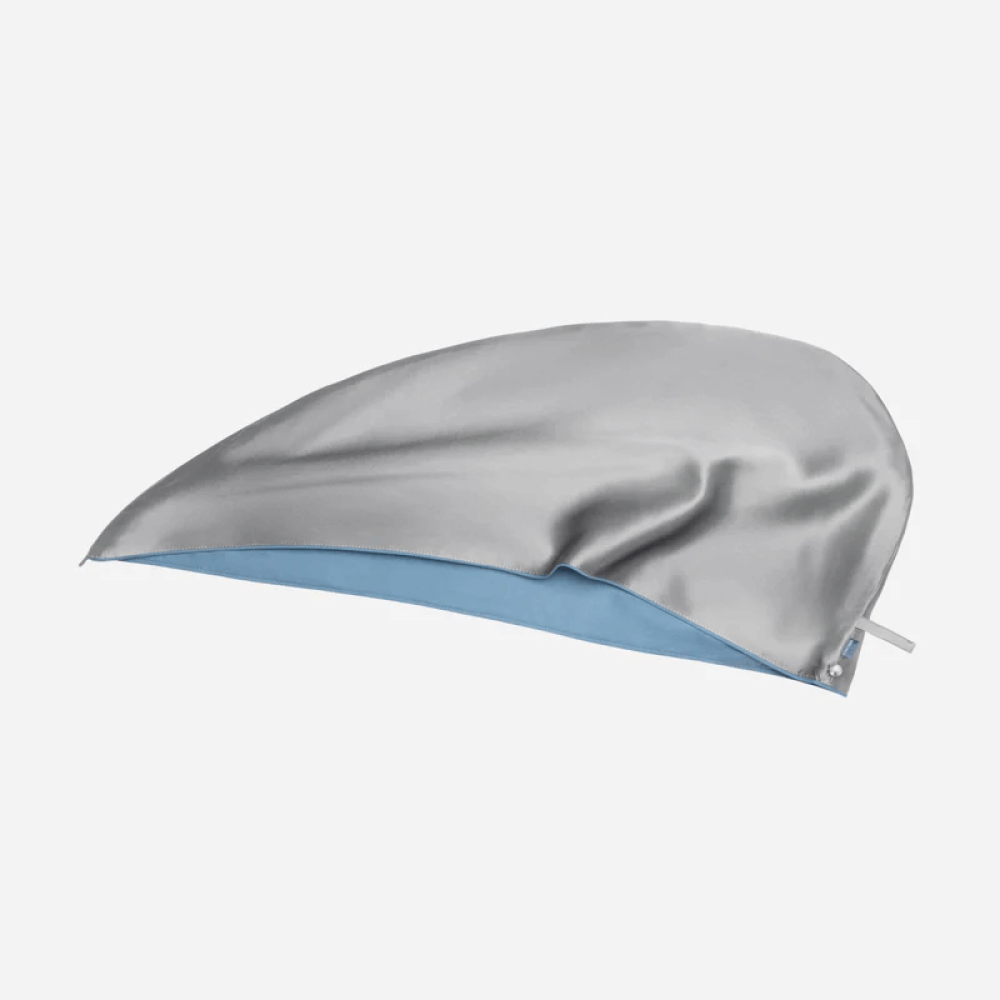 Шелковый тюрбан с микрофиброй серый - MOLODO Silk Turban With Microfiber Stone Grey фото 2