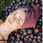 Шелковый тюрбан с микрофиброй сливовый - MOLODO Silk Turban With Microfiber Plum - Фото 2