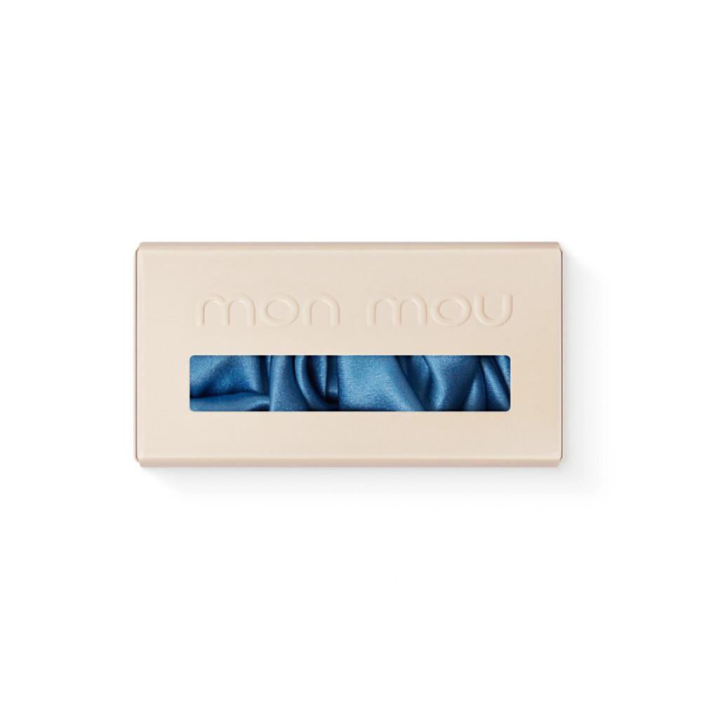 Об'ємна резинка для волосся блакитна - MON MOU Silk Large Scrunchie Sky Blue фото 2