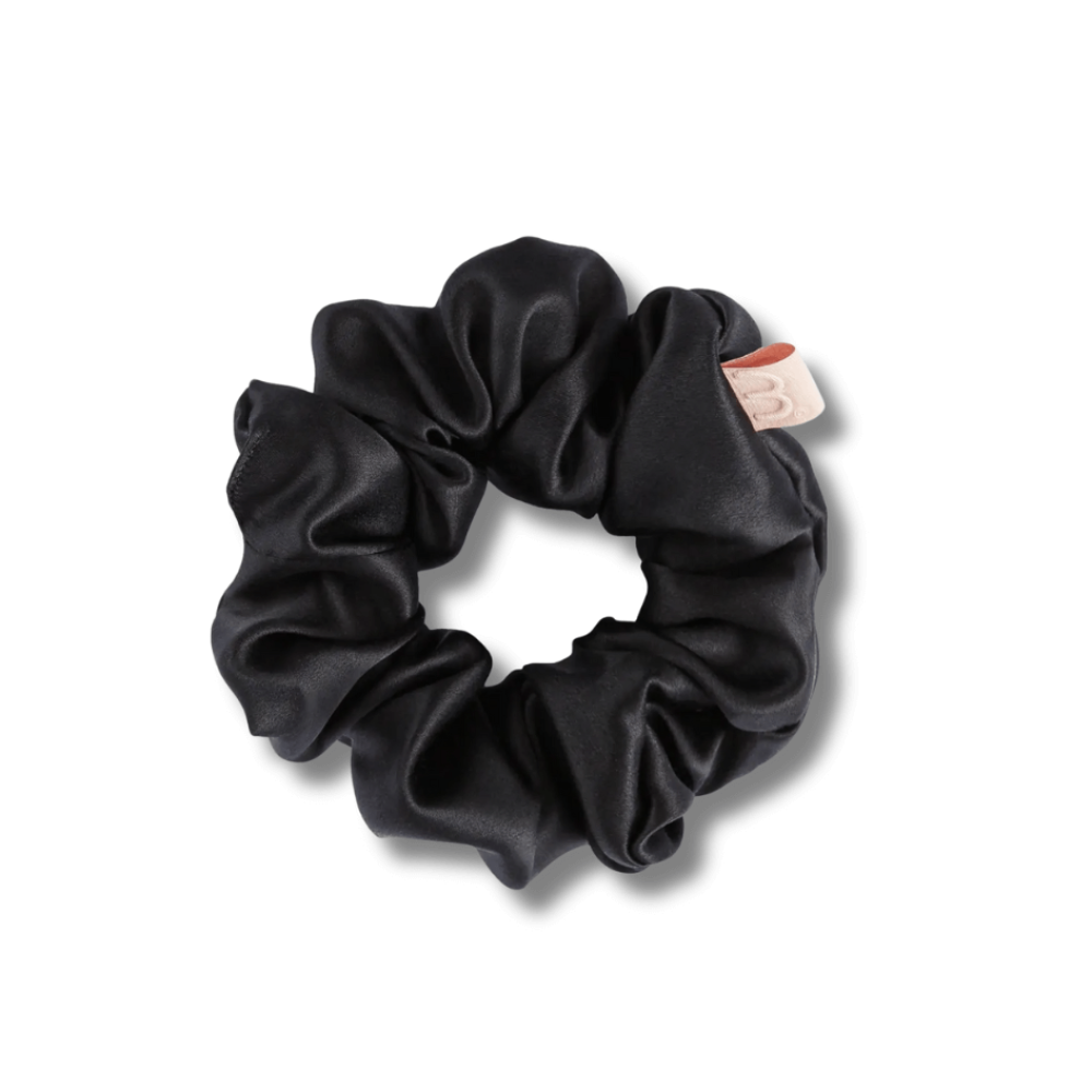 Об'ємна резинка для волосся чорна - MON MOU Silk Large Scrunchie Black - Фото 1