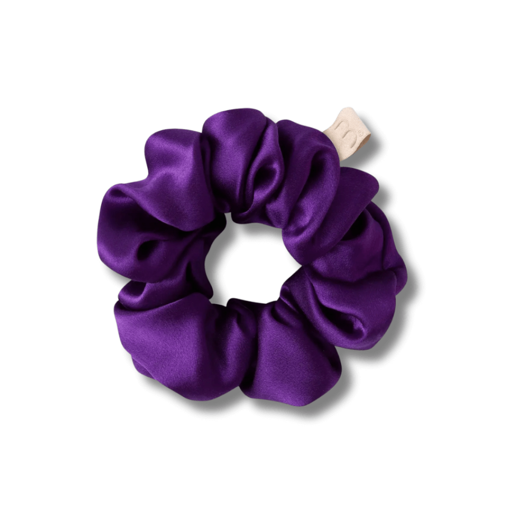 Об'ємна резинка для волосся фіолетова - MON MOU Silk Large Scrunchie Purple - Фото 1
