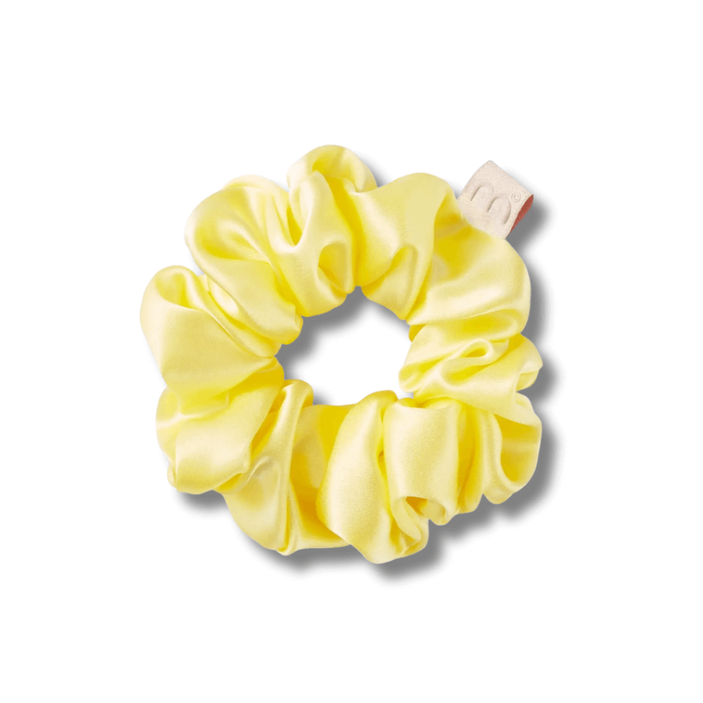 Об'ємна резинка для волосся жовта  - MON MOU Silk Large Scrunchie Yellow - Фото 1