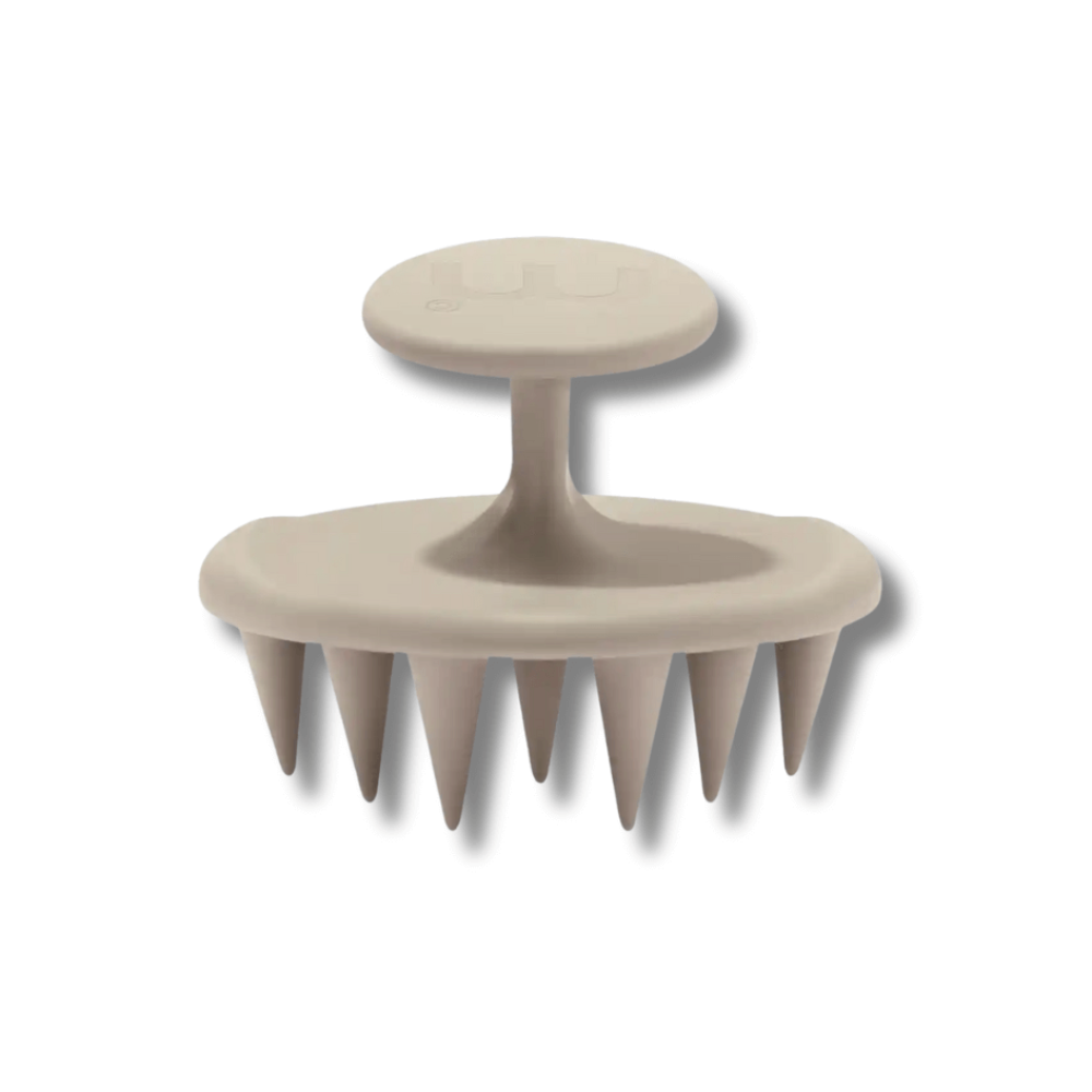 Щіточка для очищення шкіри голови сіро-бежева - MON MOU Soft Scrub Brush Taupe - Фото 1