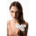 Супер об'ємна резинка для волосся біла в чорний горох - MON MOU Silk Volume Scrunchie Black Point фото 3