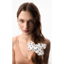 Супер об'ємна резинка для волосся біла в чорний горох - MON MOU Silk Volume Scrunchie Black Point - Фото 3