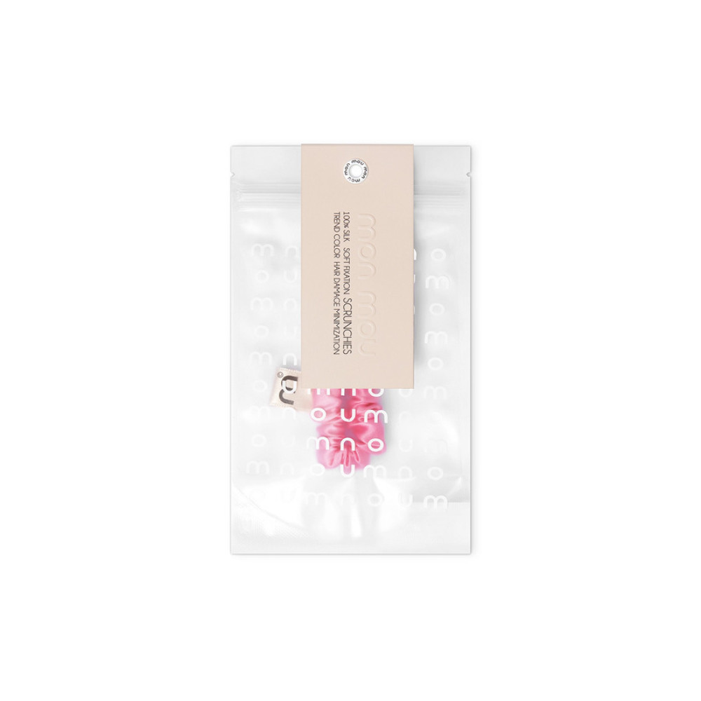 Тонка резинка для волосся яскраво-рожева - MON MOU Silk Slim Scrunchie Bright Pink фото 2