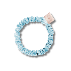 Тонка резинка для волосся ніжно-блакитна  - MON MOU Silk Slim Scrunchie Baby Blue