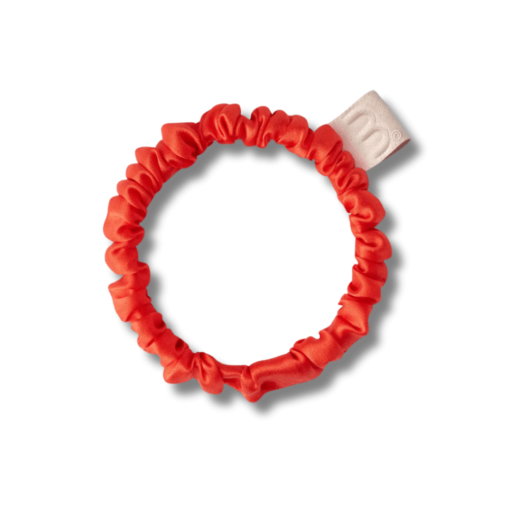 Тонка резинка для волосся темно-помаранчева - MON MOU Silk Slim Scrunchie Dark Orange - Фото 1