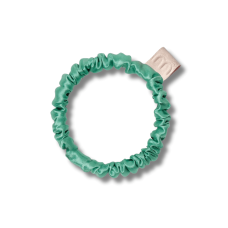 Тонка резинка для волосся зелена - MON MOU Silk Slim Scrunchie Green